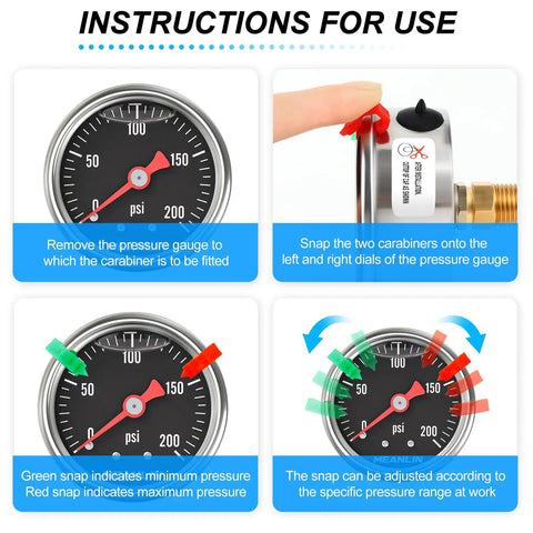 Instructions for using Stainless Steel Liquid Filled Pressure Gauge WOG 0-200 PSI, 1/8 NPT, 1.5 Inch Dial, Back Mount, Glycerin Filled