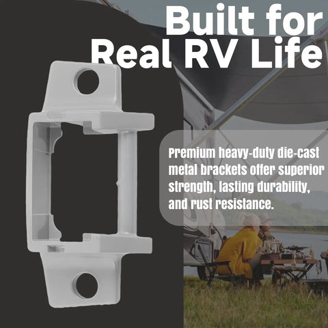 RV Awning Foot Mounting Brackets Replacement For AE 8300 8500 8700 9000 Series Awnings Die Cast Foot Svc Kit With Rivets Heavy Duty Mounting Bracket Set To Restore Solid Patio Awning Support