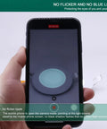 VOGHMOLD 6W Ultra Slim LED Downlight 5 inch, 6000K Recessed Ceiling Light shown on phone, testing for flicker, flush mount.