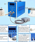 Pro Heavy Duty High Frequency Induction Heater And Metal Smelting Furnace 6000W with digital display, cooling system, and heating coil.