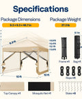 10x10ft Pop Up Screen Tent With Mosquito Netting And Two Zipper Doors Roller Bag Outdoor Canopy specifications