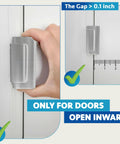 Close-up of Door Reinforcement Lock Two Pack Heavy Duty Front Door Security That Withstands Up To Eight Hundred Pounds Of Force installed.