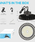 UFO Led High Bay Light 150W 21,750 Lumen 5000K Dimmable One To Ten Volt UL Listed with US Hook and 5 Foot Cable