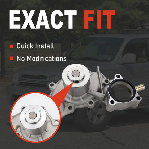 Engine Timing Belt Kit With Fresh Water Pump Set Compatible For Toyota Tacoma And Tundra Trucks From 1995 Till 2000 Ensure Smooth Engine Operation And Stop Breakdowns While Driving Using Beefy Parts That Outlast OEM Options Shop Best Deals Now. silver water pump for Toyota truck engine, exact fit, quick install