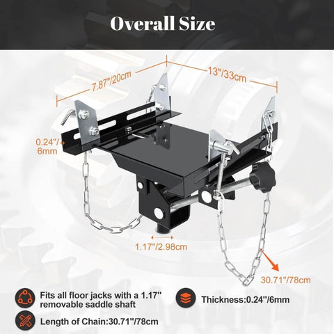Transmission Jack Adapter For Hydraulic Floor Jacks Converts To 1100Lb Transmission Jack With 1.17 Inch Removable Saddle