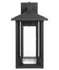 Seeded Glass Outdoor Wall Light With Dusk To Dawn Sensor, 1000 Lumens Of Warm 3000K Glow, 15.5 Inch Tall Porch Lantern