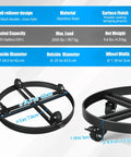 LLNYFL Heavy Duty 55 Gallon Drum Dolly, black stainless steel, 2000 lb capacity, 4 swivel casters with 2 brakes