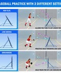 Baseball player practicing with 4x4 ft rebounder net for solo drills. Backyard Rebounder Net For Soccer And Baseball Training.