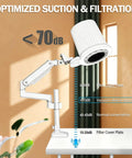 Pro Grade Nail Dust Collector With Dimmable LED Lamp, 360 Degree Adjustable Suction, Quiet Industrial Motor demonstration.