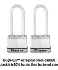 Magnum Heavy Duty Padlock With Key Two Pack Keyed Alike For Outdoor Use Lock Up Fences Sheds And Storage Units Tough Cut Octagonal Hardened Steel Body With Dual Armor Construction And Weatherproof Security