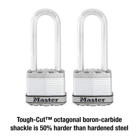 Magnum Heavy Duty Padlock With Key Two Pack Keyed Alike For Outdoor Use Lock Up Fences Sheds And Storage Units Tough Cut Octagonal Hardened Steel Body With Dual Armor Construction And Weatherproof Security