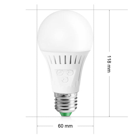 Motion Sensor Light Bulb With Dusk To Dawn Sensor E26 Base 7W LED 60W Equivalent Warm White 3000K Adjustable Motion Sensitivity And Twilight Time Settings For Auto On Energy Efficient Home Lighting, front view 118 mm x 60 mm