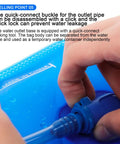 Close-up of Lightweight Hiking Water Bladder With Large Opening quick-connect buckle for easy use and water leak prevention.