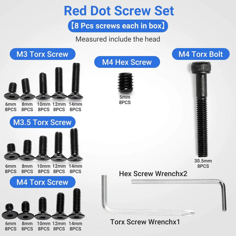 Pro Grade M3 M3.5 M4 Torx Anti Stripping and M4 Hex Screw Set with lengths 6mm to 14mm, including installation tools, 136 screws.