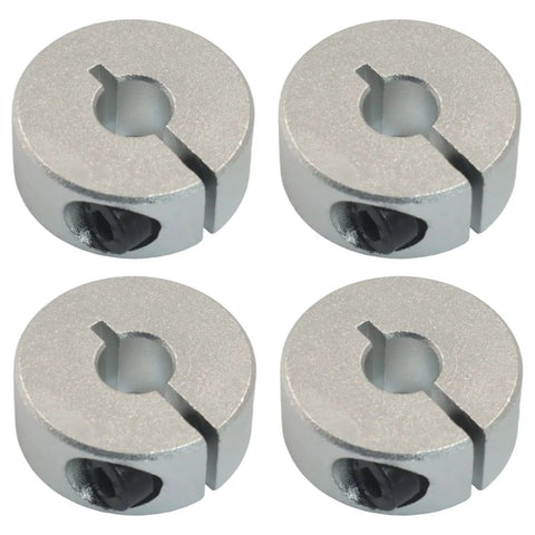 Cool 6MM Split Shaft Collar 4 Pack Aluminum Precision For 6Mm Rods Prevents Wobble On Machines And Robotics Solid Keeps Things Tight During Heavy Runs For Workshops And Diy Builders Seeking Metal Parts With Shine And Durability For Any Job. 4-pack 6mm aluminum split shaft collars with M4 screw