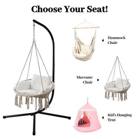 Heavy Duty Steel Hammock Stand For Indoor Outdoor Use, Universal Fit For Hammock Chairs, Sensory Swings And Egg Chairs