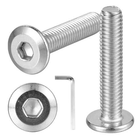 Top Notch M6 X 115mm Countersunk Bolts Flat Head Hex Socket Cap Screws With Included Allen Wrench 304 Stainless Steel close-up view