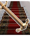 Solid Vintage Brass Stair Runner Rods Kit Brackets Screws End Caps Keep Carpet Taut Non Slip Elegant Bar For Home And Office Flooring on carpeted stairs