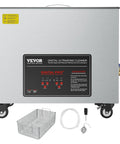 50L Ultrasonic Cleaner with Digital Display and Cleaning Basket, 840W Stainless Steel Machine on Wheels for Carburetors and Small Parts