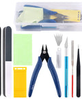 Ten Piece Model Tools Craft Set For Beginners To Pros Modeler Building Kit With Handy Tools and storage box displayed