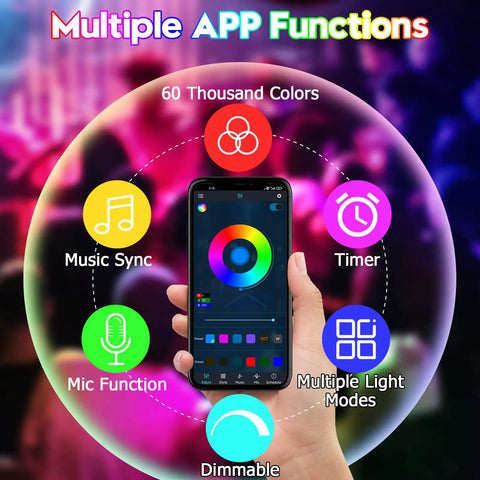 Smartphone app interface for RGB Pathway Lights 42 Ft With USB Charging Waterproof Yard Garden Walkway Lights, displaying color options.
