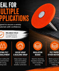 Badass One Inch Plastic Cap Nails Providing Lock Tight Ring Shank Grip Electro Galvanized Steel Roofing Fasteners in orange.