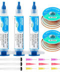 Desoldering Wick And No Clean Flux Paste Kit For Electronics Repair No Residue Solder Flux Paste Low Smoke RoHS Compliant Set