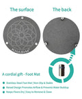 Solid Diatomaceous Earth Plunger Tray Quick Dry Gray Bathroom Drip Holder For Seven Inch Toilet Tools with embossed surface and back view.
