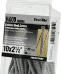 Pro Level Kickass Exterior Deck Screws Fifty Count Ten By Two And A Half Inch Phillips Fasteners With Gray Ceramic Finish packaging view