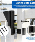 Heavy Duty Sliding Gate Hardware Kit With Anti Sag Roller Braces Rocks Solid For Fences with spring latch for secure closing.