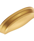 Side view of Solid Core Cabinet Pulls In Brushed Golden Brass Finish For Doors And Dresser Drawers, Luxury Hardware