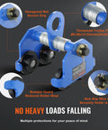 Manual Trolley For I Beam 2200 Lb Capacity, 1 Ton Load, blue alloy steel construction, hexagonal nut, dual wheel design