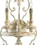 DaVinci Two Light Wall Bracket in Persian White Iron, whimsical industrial wall sconce, 22.75 inches high and 12 inches wide