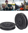 Heavy Duty Pulley Wheel Set For Cable Fitness Machines, Round Roller Bearing System For Gym Studio And Home Workouts, Durable Cable Machine Part, Smooth Glide, Ideal For Strength Training And Functional Fitness. Black nylon pulley wheel set