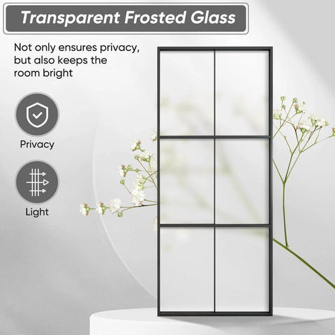 42 By 84 Inch Aluminum Glass Barn Door Panel Frosted Tempered Glass Slab For Easy DIY Install No Hardware Included