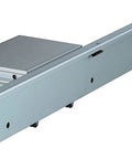 Flat Out Killer Router Sliding Table Featuring Buttery Smooth Glides And Lightning Fast Toolless Mounting, metallic sliding platform for precision woodworking.