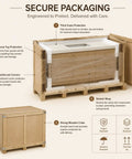 Modern 66 Inch Freestanding Bathroom Vanity Single Sink With Dedicated Makeup Station Heavy Duty Solid Wood Construction in secure packaging