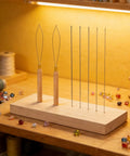 Beads Threading Tool For Jewelry Making And Beading Projects, Easy Sphere Threader To Help You Slide Beads Onto Strings, No Fuss For Bracelets, Necklaces, Earrings, And DIY Crafts on wooden base