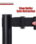 Metal Stanchion Set With 6.5 Ft Retractable Belts For Queues And Lines Rust Resistant Crowd Control Barriers For Stores