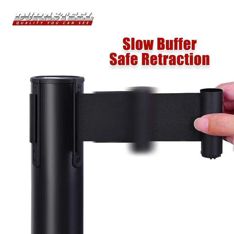 Metal Stanchion Set With 6.5 Ft Retractable Belts For Queues And Lines Rust Resistant Crowd Control Barriers For Stores