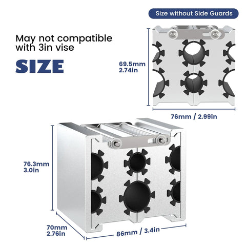 Heavy Duty Universal Barrel Clamp Collets With Four Openings For Round Tubes.550 To.920 Inches Aircraft Grade Aluminum measurements