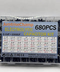 Must Have 680 Piece Electrolytic Capacitor Kit With 24 Sizes Ranging From 0.1uF To 1000uF In 16V 25V And 50V Aluminum Radial Lead Capacitors