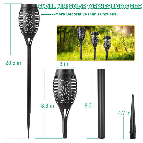 Outdoor Solar Torch Lights With Lit Flickering Flame For Garden Decor 20.5 Inch Tall 12 LED Waterproof Solar Landscape Torches