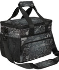 Black insulated picnic backpack lunch box for women and men, large capacity tote bag with shoulder straps, keeps food fresh and drinks cool.