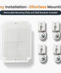 Outdoor WiFi Enclosure And Waterproof Junction Box IP67 with mounting plate and wall brackets displayed.