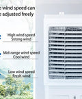 Quiet Portable Air Conditioner Fan With Three Speeds Ultra Low Noise Evaporative Swamp Cooler controls to adjust wind speeds effortlessly.