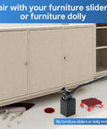 Heavy Duty Steel Furniture Lifter Tool Set With Four Grippy Pads Effortlessly Hoist Couches And Fridges For Quick Clean Ups Or Apartment Moves Absolute Game Changer That Keeps Your Back Happy During The Grind next to furniture dolly.