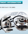 Front Wheel Bearing Hub Assembly 515177 6 Lug 4WD Fits 2018 2019 2020 Ford F150 Front Left Or Right Replacement Two Pack Bolt On ABS Compatible Premium Easy Install Ready To Roll