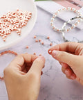 Hands crafting with assorted spacer beads kit with 3000 pieces including 4mm faceted rondelle cube beads for DIY jewelry making