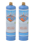 Two 1Lb Empty Propane Tanks for Torch Soldering and Welding, Refillable 14.1 Oz Cylinders in Blue, 2 Pack